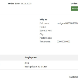 Повторить заказ JoomShopping 5+
