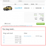 Сопутствующие товары в корзине JoomShopping